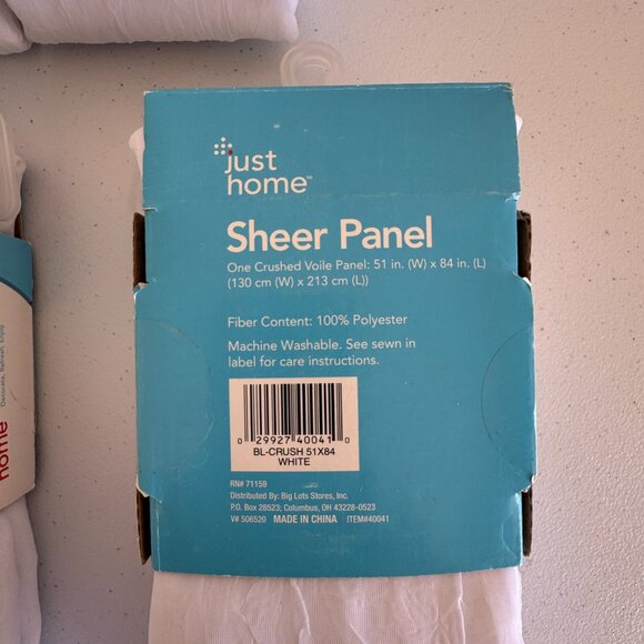 Set of 7 White Sheer Curtain Panels 84 Inch Length Light Filtering Drapes - Picture 3 of 3